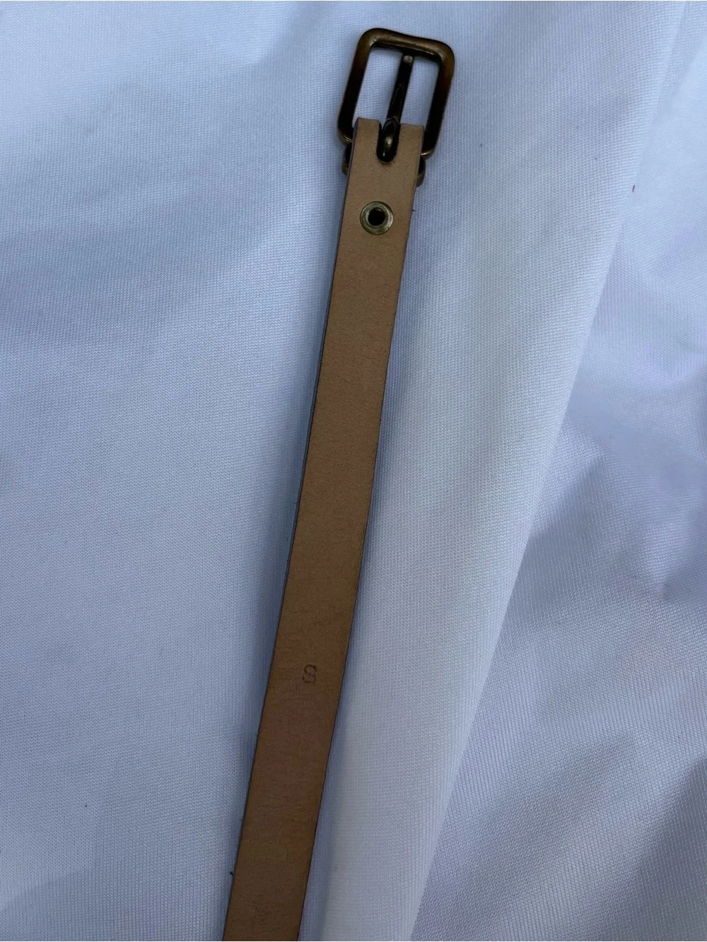 J Crew Silver Skinny Genuine Leather Belt | Small - Picture 4 of 4